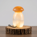Lampe champignon en sélénite naturelle sculptée à la main au Maroc — veilleuse purifiante forme unique, artisanat authentique | Pure Selenite